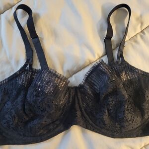 Victoria's Secret Black Lace Bra with Silver Accents